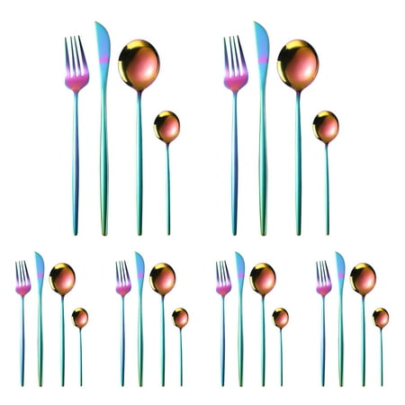 

DagobertNiko 24 Piece Stainless Steel Cutlery Set For 6 People Including Spoon Knife And Fork Polish