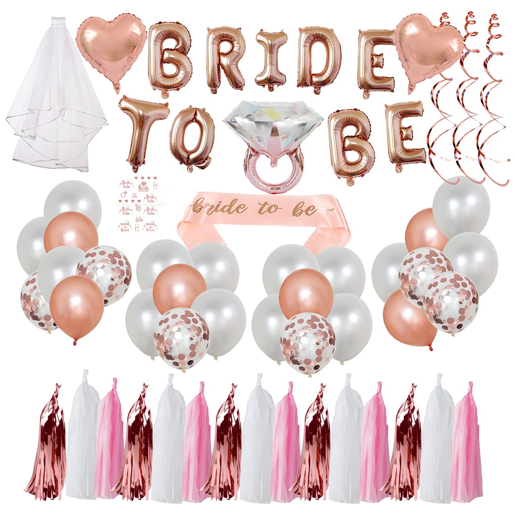 PERSONALISED Rose Gold Foil Balloon 18'' Party Gift Team Bride to be Hen Do MRS 