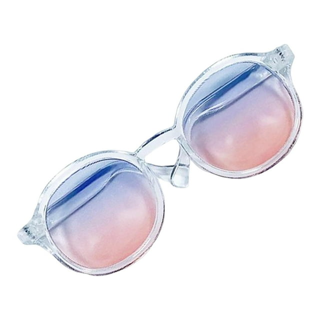 Gafas en miniatura redondas para muñecas de 1/6 (30 cm) 9cmx4.8cmx2.7cm