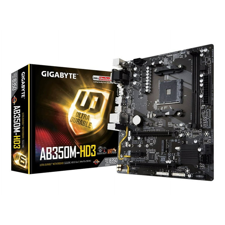 Ultra Durable GA-AB350M-HD3 Desktop Motherboard