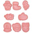 thumbnail image 3 of Toystoory 8 Uds. Moldes para galletas de cocina, Kit de moldes para galletas de dibujos animados de Navidad, molde para repujado de plástico Herramientas y accesorios para hornear, 3 of 6