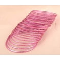 thumbnail image 3 of Sunsoul By Touchstone "Colorful 2 Dozen Bangle Collection" Indian Bollywood Alloy Metal Textured Silky Magenta Designer Jewelry Bangle Bracelets Set Of 24 In Antique Gold Tone For Women, 3 of 3