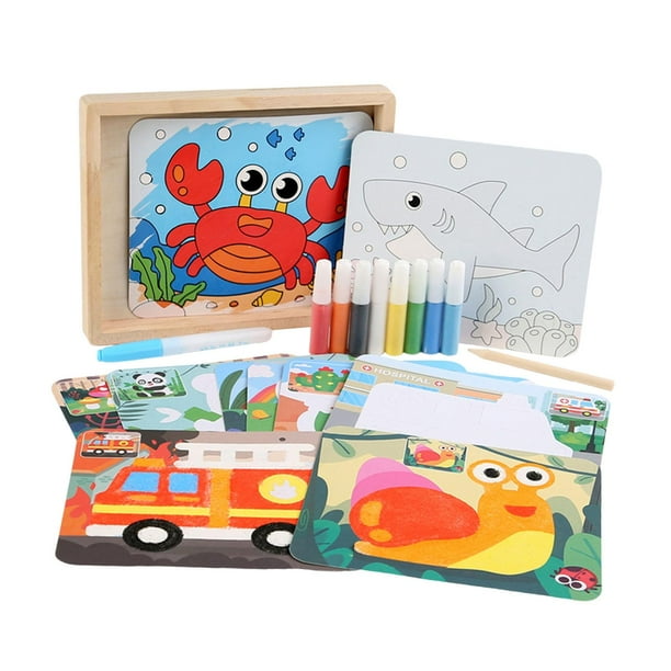 2 en 1 Kit de pintura de arte de agua y arena Actividades de aprendizaje Colorido artesanía de bricolaje para niños Fiesta de vacaciones de vacaciones