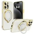 thumbnail image 2 of Innens Case with Built-in Lens Protector for iPhone15/15 Plus/15 Pro/15 Pro Max Magnetic Plating Cover, White, 2 of 15