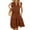 Brown, variant on QINCAO Womens Dresses Summer Casual V Neck Ruffle Sleeve High Waist Flowy Tiered Mini Dress with Pockets S-2XL