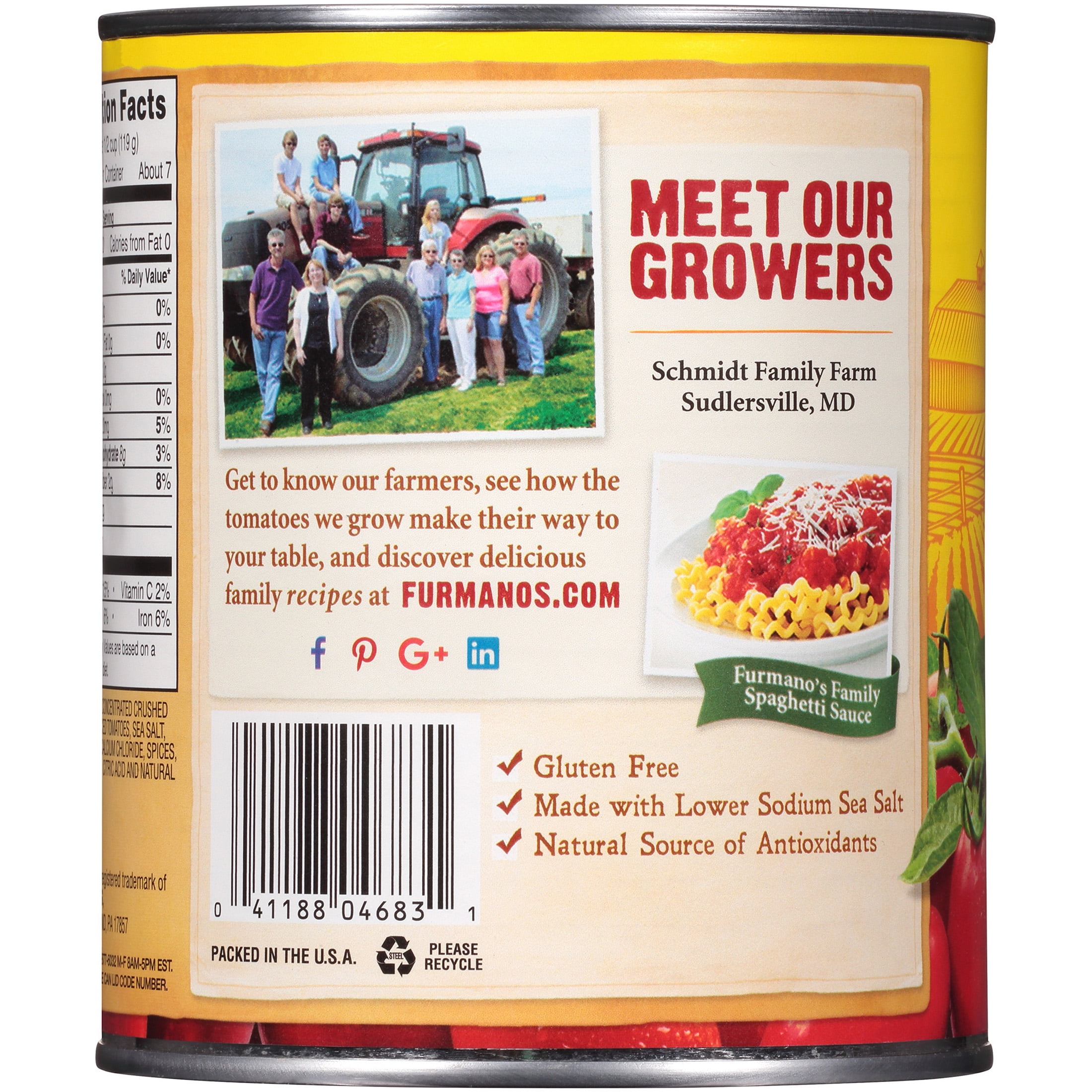 (2 pack) Furmano's Crushed Tomatoes with Basil, Garlic, Oregano, 28oz, Can
