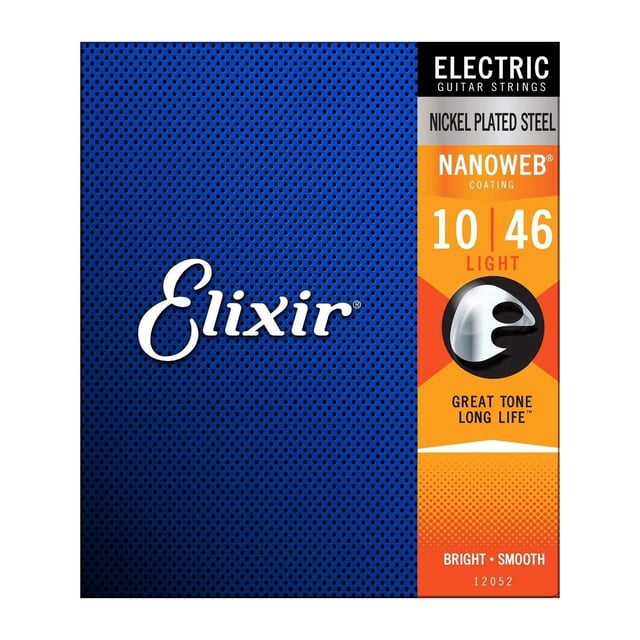 Set de Cuerdas para Guitarra Eléctrica ELIXIR NANOWEB 10-46 12052 plateado