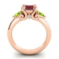 thumbnail image 4 of Diamond-Capitals 2.50 Carat Unique Round Red Ruby & Peridot Gemstone Ring for Bridal Gift Solid 14K Rose Gold Size 11, 4 of 8