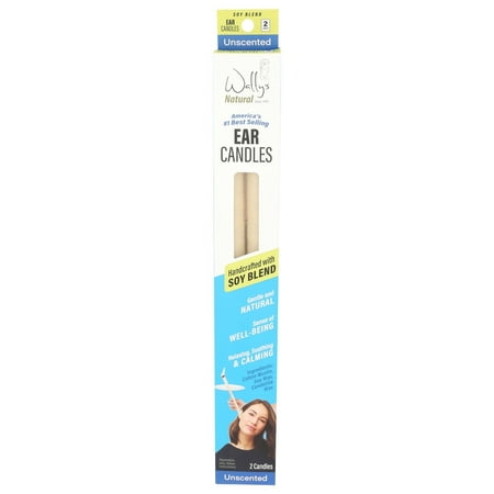Wally’s Natural Unscented Soy Wax Ear Candles, 2 Count