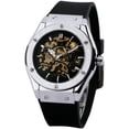 thumbnail image 3 of WINNER Men Automatic Mechanical Watch Rubber Strap Open Face Dial Male Clock Military Sport Style Wristwatch Drop Shipping, 3 of 5