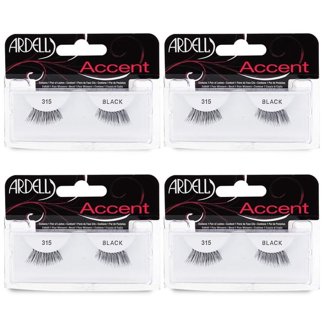 Pestañas postizas Ardell Accent Half Lashes 315 Natural, paquete de 4