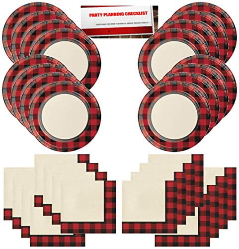 buffalo plaid paper plates