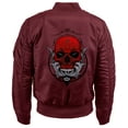 thumbnail image 2 of Ma Croix Mens PATCH BOMBER JACKET Premium Padded Zip Up Casual MA-1 Flight Souvenir Outerwear, 2 of 3