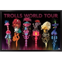 Trolls: World Tour - Group Wall Poster, 14.725" x 22.375" Framed