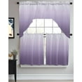 thumbnail image 3 of Gradient Pure Purple Abstract Art Kitchen Curtains Swag Valance and Tier Curtains Set 36 Inch Length, Rod Pocket Drape Panels Pair Swag Curtains for Bathroom/Cafe/Window, 3 of 6
