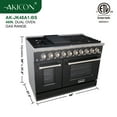 thumbnail image 3 of Akicon 48" Slide-in Freestanding Professional Style Gas Range with 6.7 Cu. Ft. Oven, 8 Burners, Convection Fan, Cast Iron Grates. Matte Black & Stainless Steel, 3 of 9