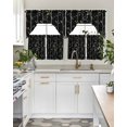 thumbnail image 4 of Sparrow Swag Kitchen Curtains Sets for Windows 24 Inch Length, Spring Birds on The Branches Vintage Country Black Short Window Curtain Panels Swags Valances and Tiers 3 Piece Set for Cafe/Dining Room, 4 of 5