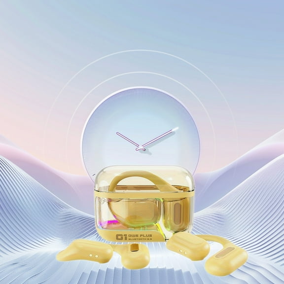 Bluetooth Earbuds, Hwkond Wireless Bluetooth 5.3 Long Range Low Delay Sports Bilateral Stereo Ear Mounted Noise Reduction Bluetooth Earphones, Yellow, Up to 60% Off