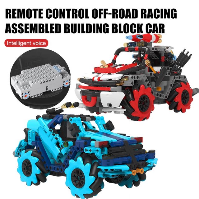 Amerteer 546Pcs Off-Road Building Set Remote Control Car 360°Rotating Stunt Building Blocks RC Racer DIY RC Race Building Blocks Car with Power Motors STEM Toys for Boys/Girls 6+ Years Old