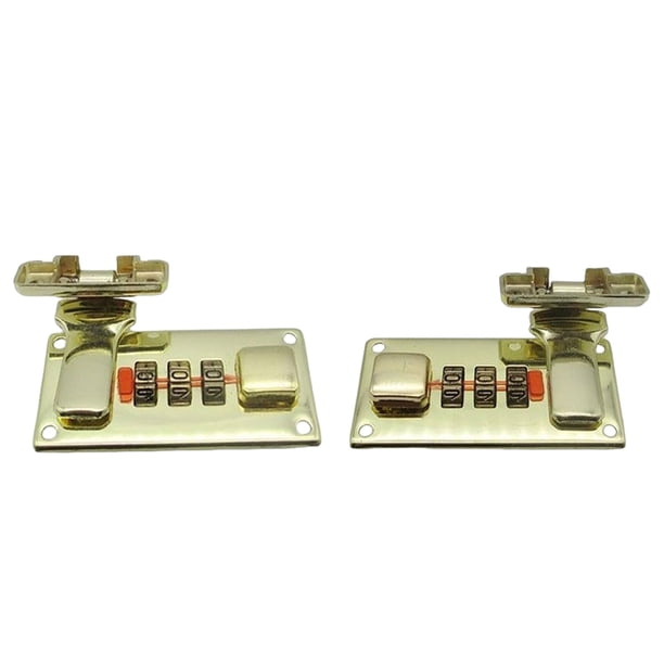 Kenally Cerrojo de aleación con cerradura combinada para maleta y caja de herramientas, combinación de 3 dígitos, 2 uds. Herramientas y ferretería dorado 65*29mm