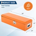 thumbnail image 3 of Kojooin Heavy Duty Steel Truck Bed Tool Box, Powder-Coated Diamond Plate Storage Chest with Side Handle and Lock for Pickup or RV, 3 of 9
