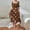 Coffee, variant on Women's Summer Cotton Puff Sleeves Casual Vintage Polka Dots Print Off Shoulder Midi Dress with Square Neck and Ruffle Hem Blue M