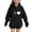 Black, variant on Spazoro Girls Hooded Sweatshirts, Love Print Fashion Soft & Comfy Long Sleeve Fall Winter Tops for Girls Black Size 7 T