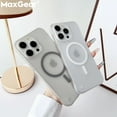 thumbnail image 2 of Magnetic Matte Translucent Frameless Phone Case For iPhone 16 15 14 13 12 11 Pro Max Plus For Magsafe Bumper Hard Back Cover White For iPhone 16 Promax, 2 of 6