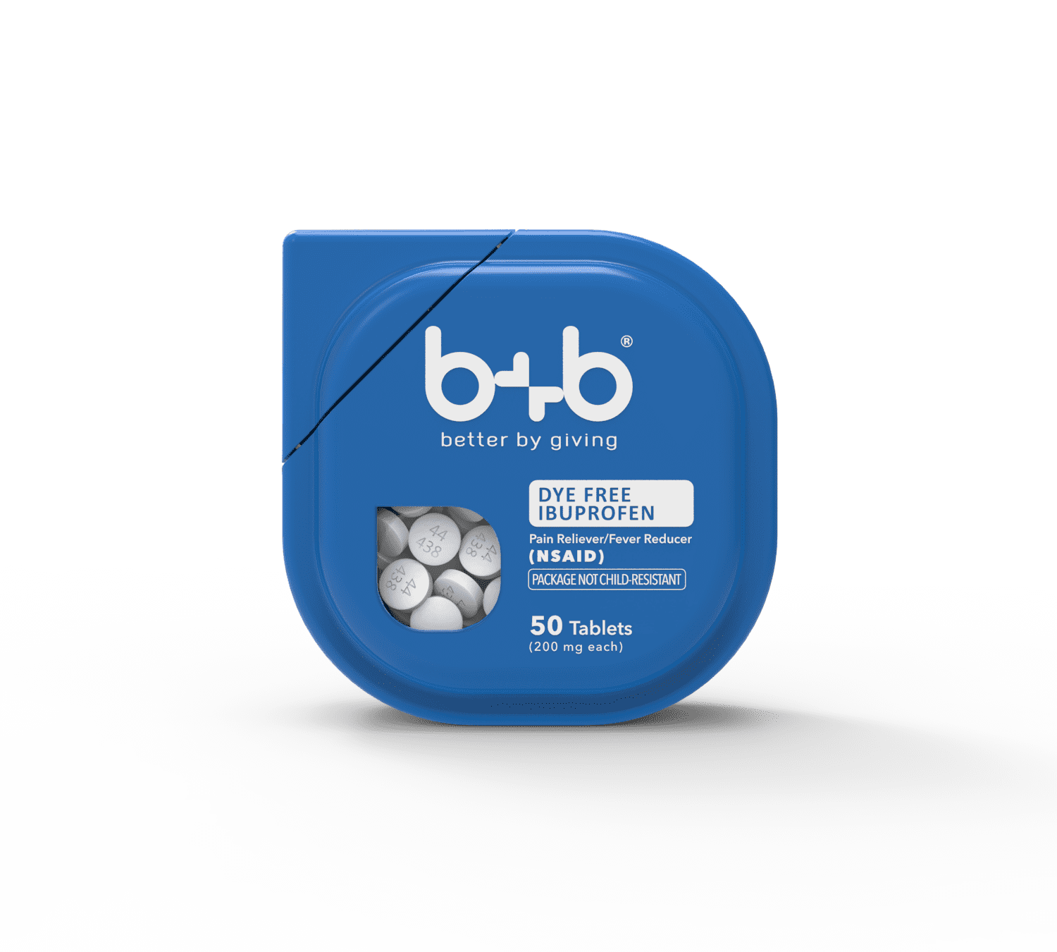 B B Dye Free Ibuprofen Tablets Pain Reliever Fever Reducer No Artificial Dyes Nsaid 200mg 50 Count Bottle Walmart Com Walmart Com