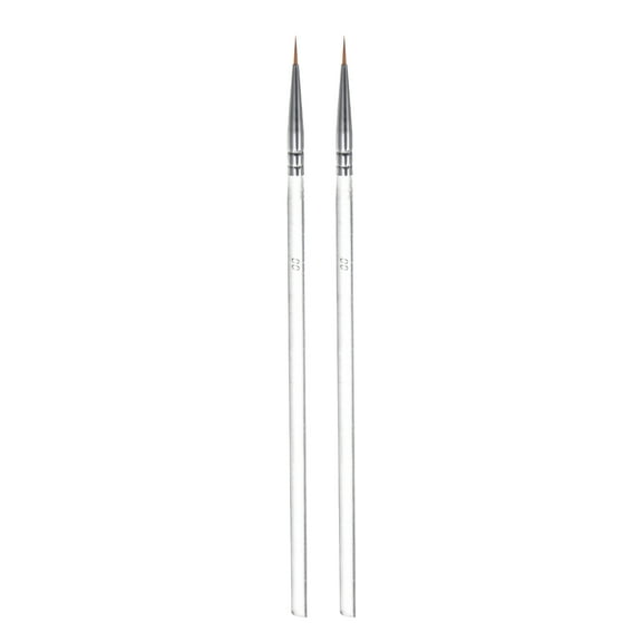 Uxcell 2pcs Detail Paint Brushes 9mm Nylon Miniature Painting Brush for Watercolor Acrylic Painting(00#), Transparent