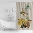 thumbnail image 4 of Small Stall Shower Curtain 36x78 Inch Narrow Half Size Sage Green Gnomes Bath Curtains Bathroom Decor Yellow Spring Floral Rustic Waterproof Fabric Shower Curtain Set with Hooks 36 Inch, 4 of 6