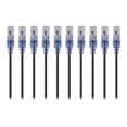 thumbnail image 1 of Monoprice SlimRun - Patch cable - RJ-45 (M) to RJ-45 (M) - 10 ft - UTP - CAT 6a - booted, snagless - black (pack of 10), 1 of 5