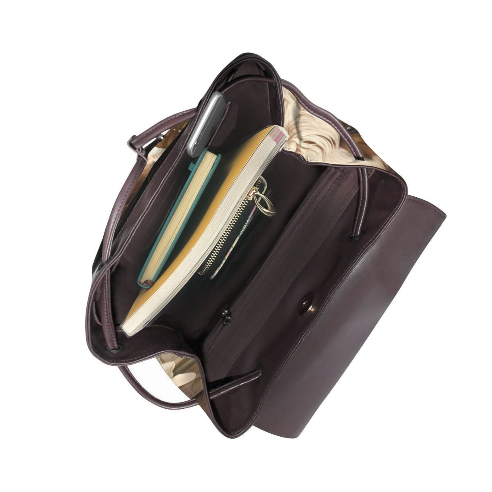 Kuqiui Butterfly Cow Barrel Print Leather Backpack Purse For Women Fashion Ladies Vintage Bags Casual College Travel Backpacks bag