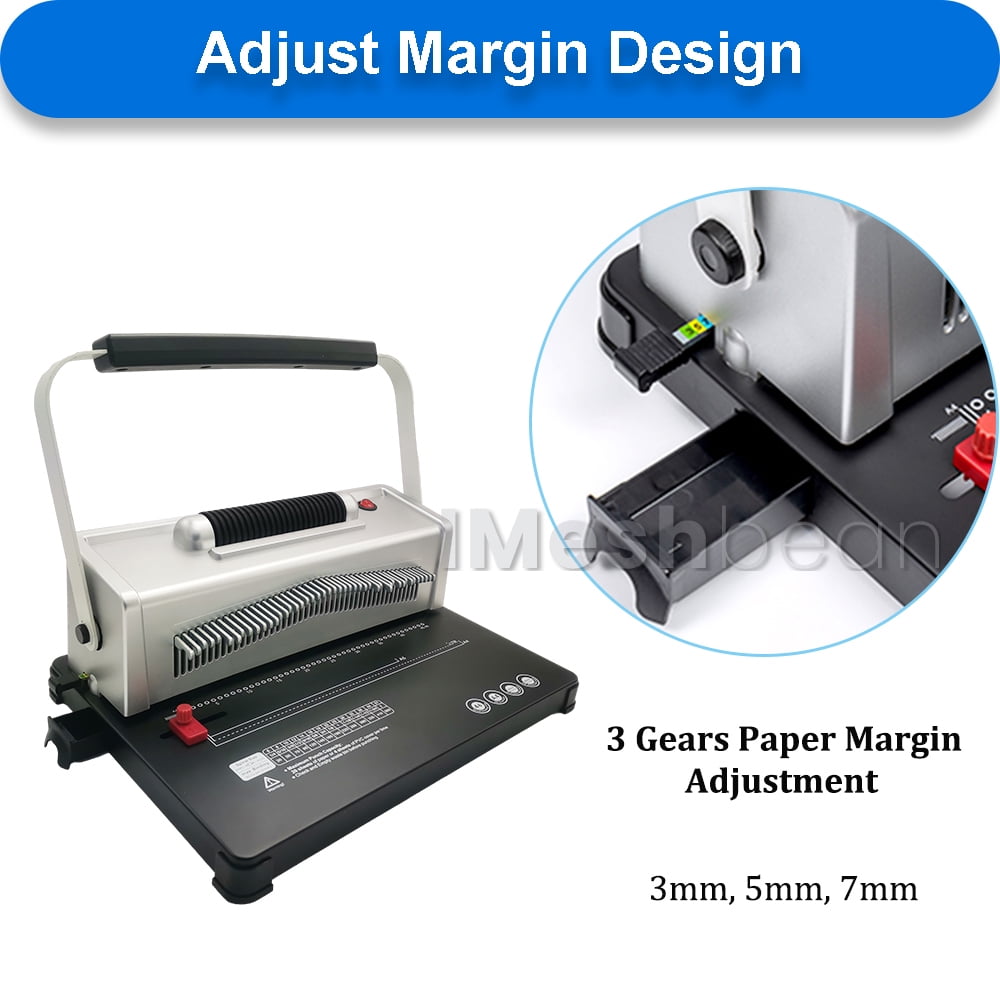 IMeshbean 46 Hole Electric Spiral Coil Binding Machine with 100pcs Plastic Coil & Plier, Black