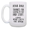 thumbnail image 2 of ThisWear Cat Dog Fathers Day Mug Dear Dad Thanks for Scooping My Poop and Stuff Pet Owner 15oz Mug Cup White, 2 of 4