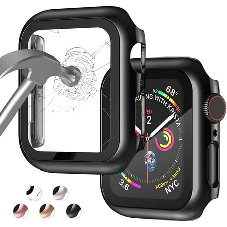 Apple Watch Case for Apple Watch 38MM Series 3/2/1/ with Built-in Tempered Glass Screen Protector, All-Around Ultra-Thin Bumper Full Cover Hard PC Protective Case for iWatch