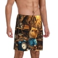 thumbnail image 2 of Pofeuu Scientist Guinea Pig Print Men's Soft Woven Elastic Waistband Sleep Pajama Short-X-Large, 2 of 6