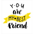 thumbnail image 3 of Best Friend Duvet Cover Set, Monochrome You Are My Best Friend Lettering on Plain Background, Decorative 3 Piece Bedding Set with 2 Pillow Shams, Queen Size, Charcoal Grey Yellow, by Ambesonne, 3 of 3