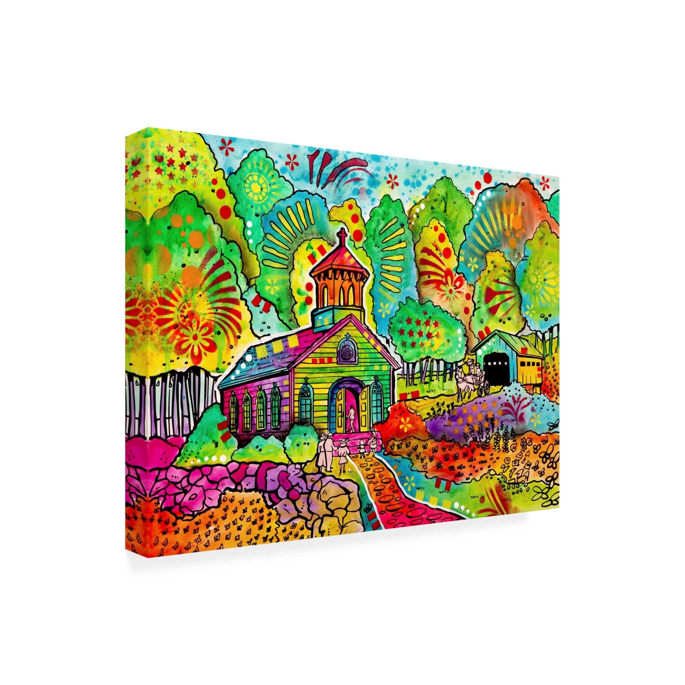 Canvas Wall Art - Dean Russo 'Deans Sunday Worship' Wall Art for Living Room, Bedroom, or Office Décor by Trademark Fine Art - 32 x 24 Inches