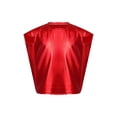 thumbnail image 1 of Sinleey T-Shirt à Manches Courtes Métalliques pour Enfants Filles Garçons Col Rond Danse Hip Hop Jazz Crop Top Brillant Athlétique Rouge m, 1 of 7