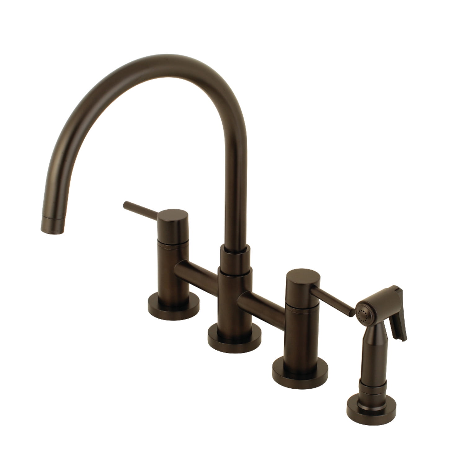 Kingston Brass KS8275DLBS Concord TwoHandle Bridge Kitchen Faucet with