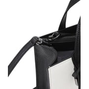 Marc Jacobs The Grind Mini Black White Pebble Leather Tote Crossbody Bag