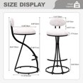 thumbnail image 3 of KATBOC Bar Stools Set of 4, Upholstered Counter Height Chair, Modern PU Leather Barstools with Footrest, for Kitchen Island, Dining Room, Bar, Black1, 3 of 7