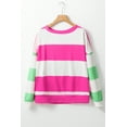 thumbnail image 6 of Plusashion Vibrant Red Striped Drop Shoulder Top - Fashionable Long Sleeve Tee, 6 of 8