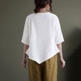 thumbnail image 4 of Camisetas de Algodón para Mujeres de Ajuste Suelto, Cuello en V Algodón Y Lino, Casual Suelto Camisa de Manga Corta, 4 of 7