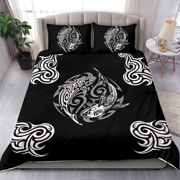Juego de cama polinesio - Tatuaje de tiburón polinesio