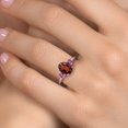 thumbnail image 4 of Gem Stone King 925 Sterling Silver Red Garnet and Pink Moissanite Engagement Ring for Women | 2.59 Cttw | Oval 9X7MM | Gemstone January Birthstone | Size 5, 4 of 6