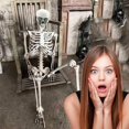 thumbnail image 2 of Room Decor Cool Halloween Decorations Halloween Ornament Latest Version Halloween Skeleton Prop Human Full Size Hand Model Decor Skeleton with Movable Joints for Halloween Decoration Desktop Ornament, 2 of 9