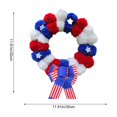 thumbnail image 3 of Utoimkio 4th of July Wreath Patriotic Wreath Decorations for Front Door,Memorial Day Red White and Blue Garland Decorations for Outdoor Front Door Party Supplies 4th of July Accessories, 3 of 6