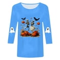 thumbnail image 6 of Godom Halloween Shirts Pumpkin Shirt Women Cute Ghost Blouse Casual Fall Graphic 3/4 Sleeve Tee Tops, 6 of 6